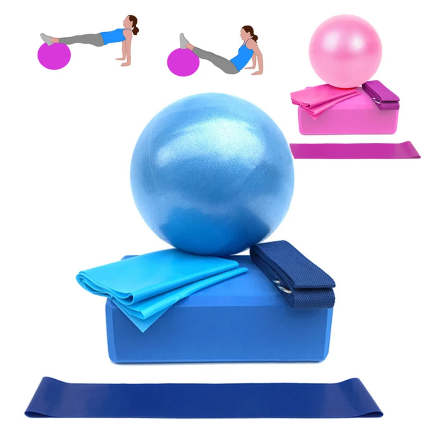Pilates Yoga Block Exercises - 5Pcs Yoga Ball Kits And Sets