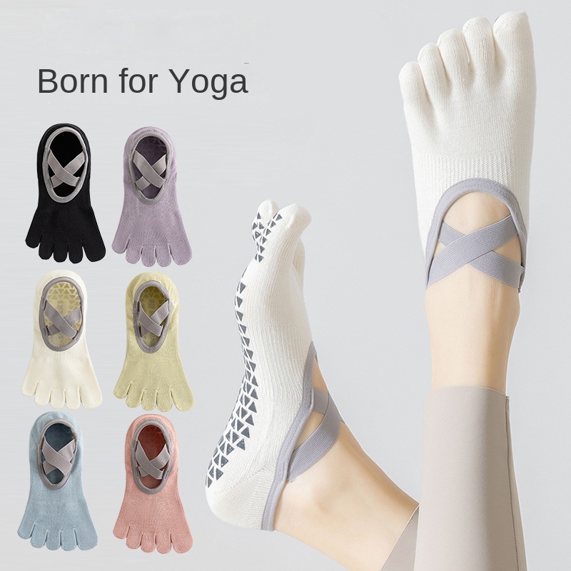 Pilates With Yoga - Women Non-Slip Five-Toe Yoga Socks, Breathable