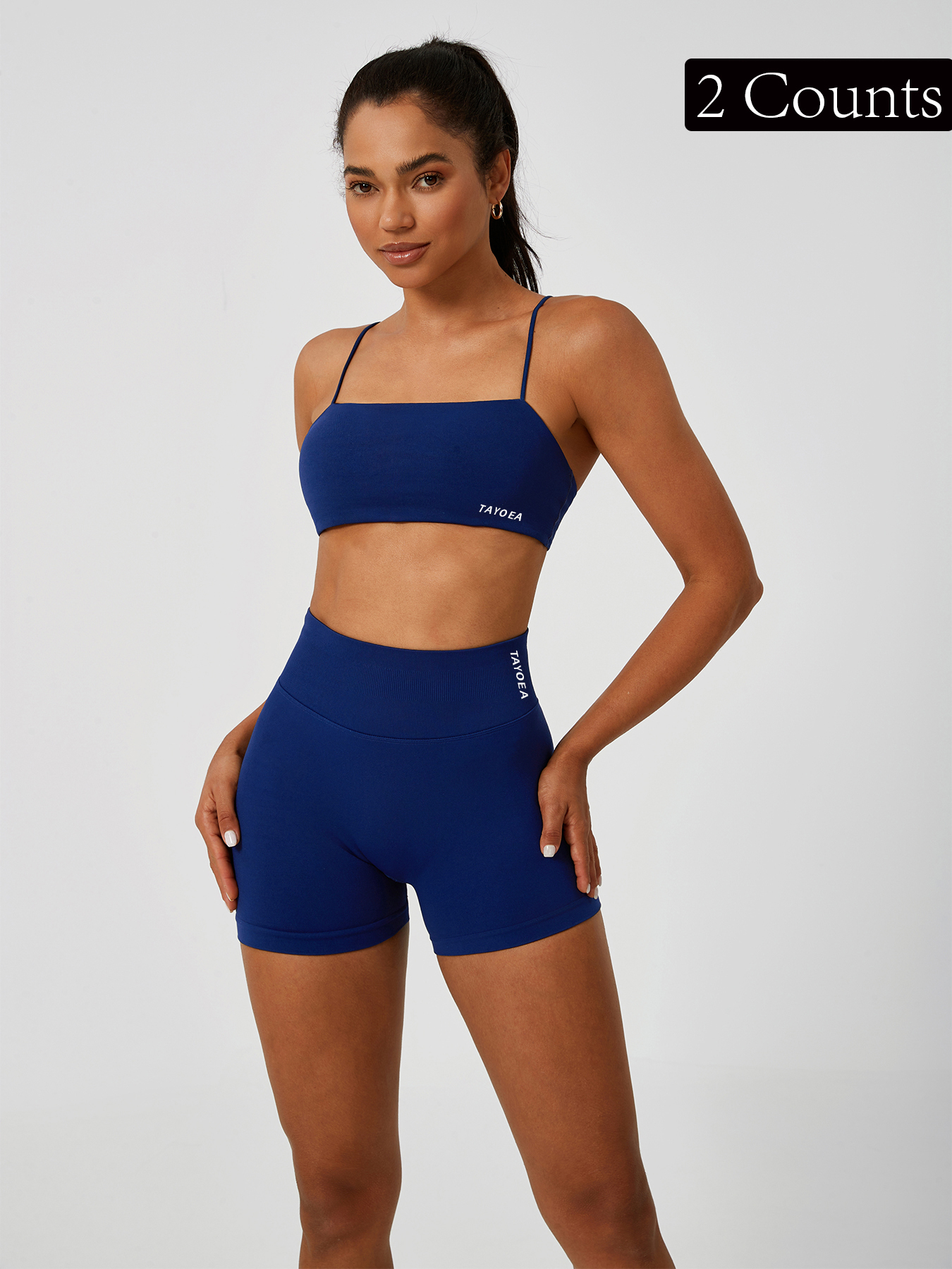 Pilates Yoga Stretching - TAYOEA women’s 2-piece set: thin-strap bra