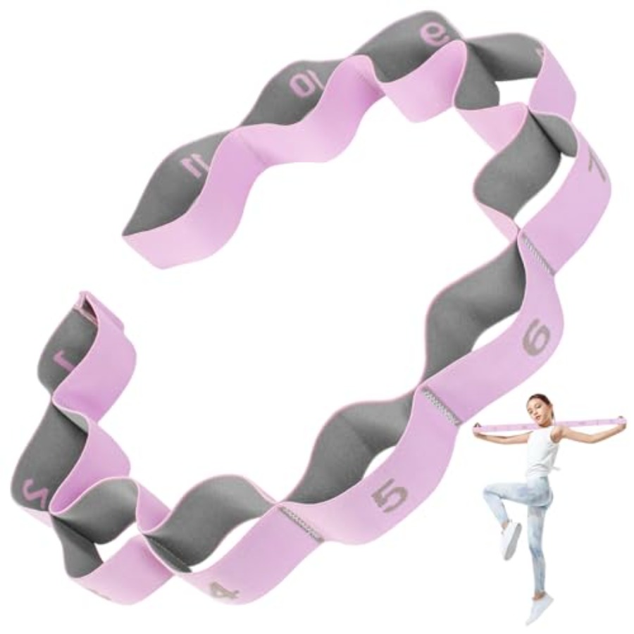 Pilates Yoga Stretching - Stretching Strap with 11 Loops for