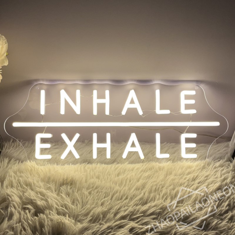 Inhale and Exhale Neon Sign Li - Pilates Yoga House ulasan dan harga
