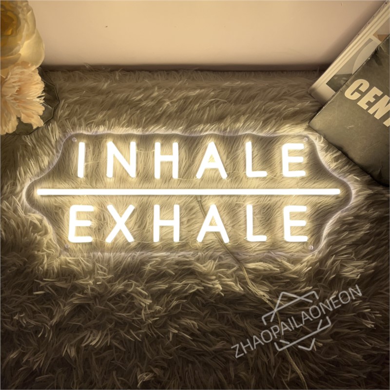 Inhale and Exhale Neon Sign Li - Pilates Yoga House ulasan dan harga