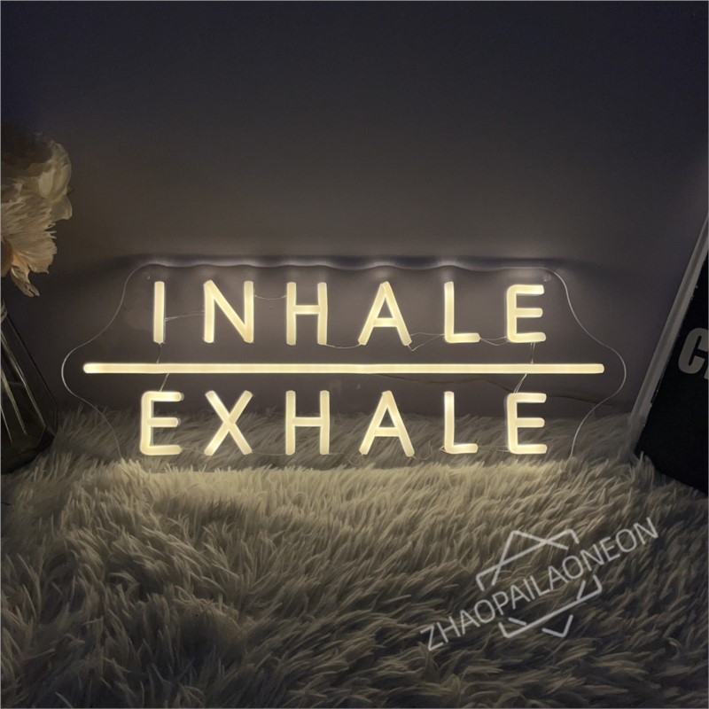 Inhale and Exhale Neon Sign Li - Pilates Yoga House ulasan dan harga
