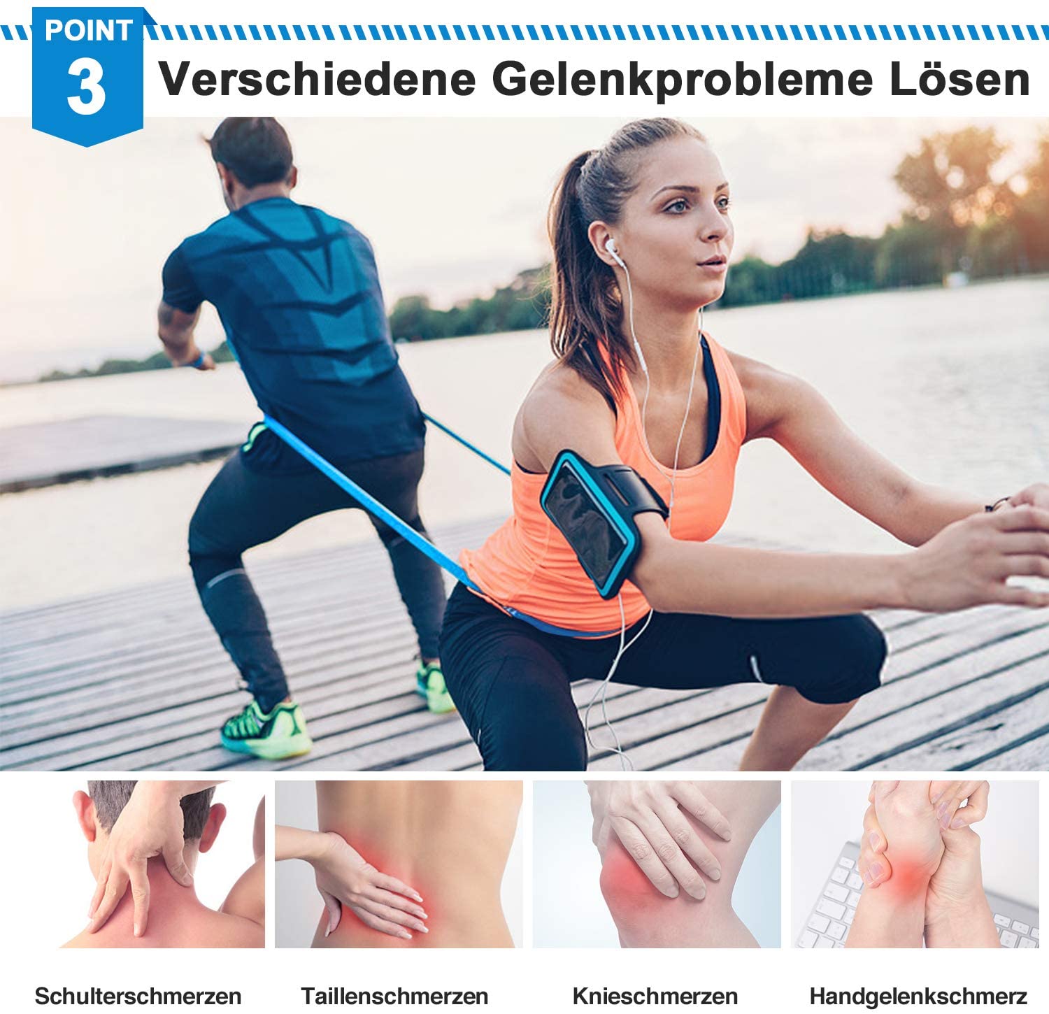 Elastic Fitness Bands 3Pcs Res - Pilates Yoga Stretching ulasan dan harga