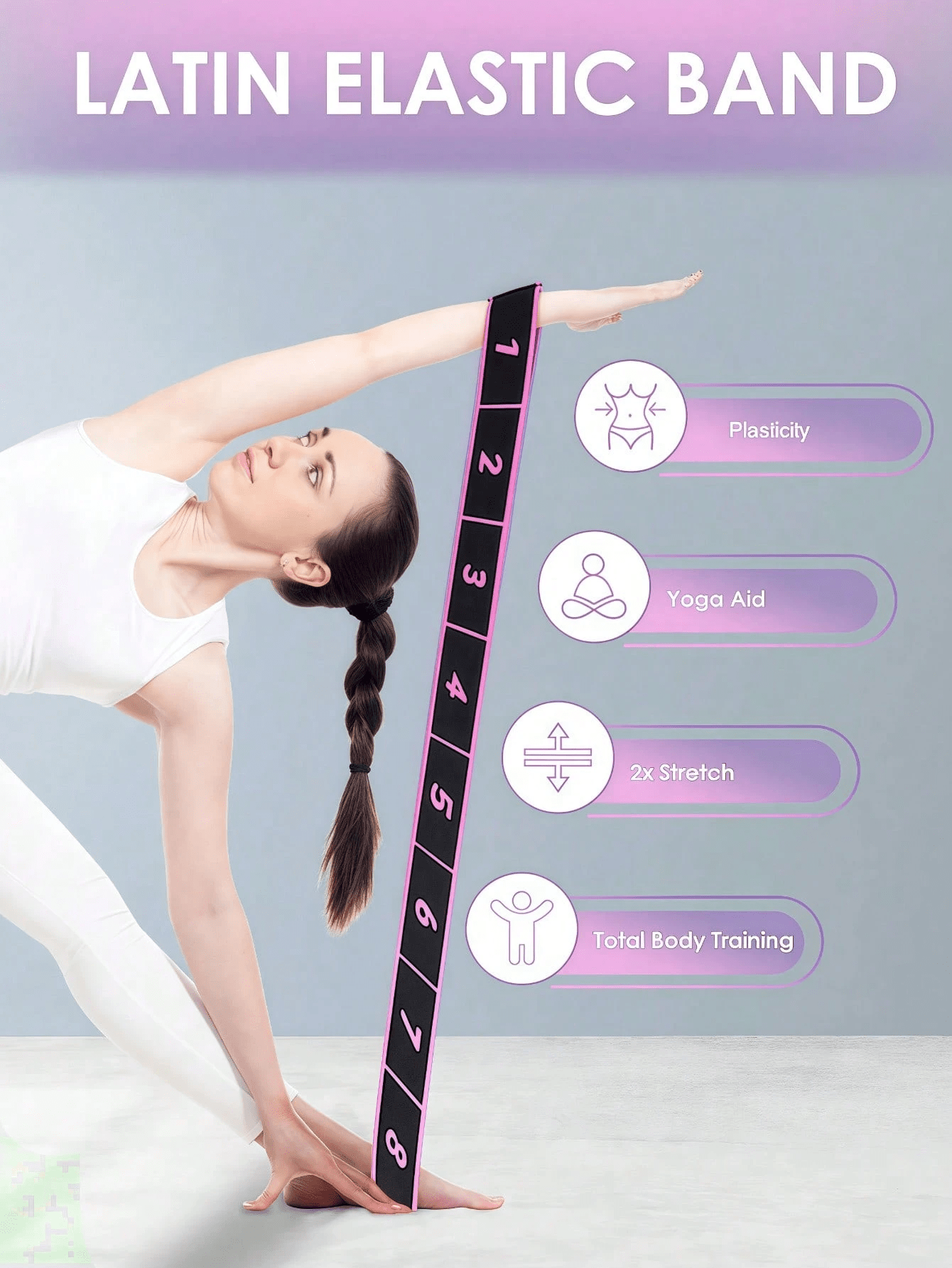 1pc Yoga Elastic Band, Profess - Pilates Yoga Stretching ulasan dan harga
