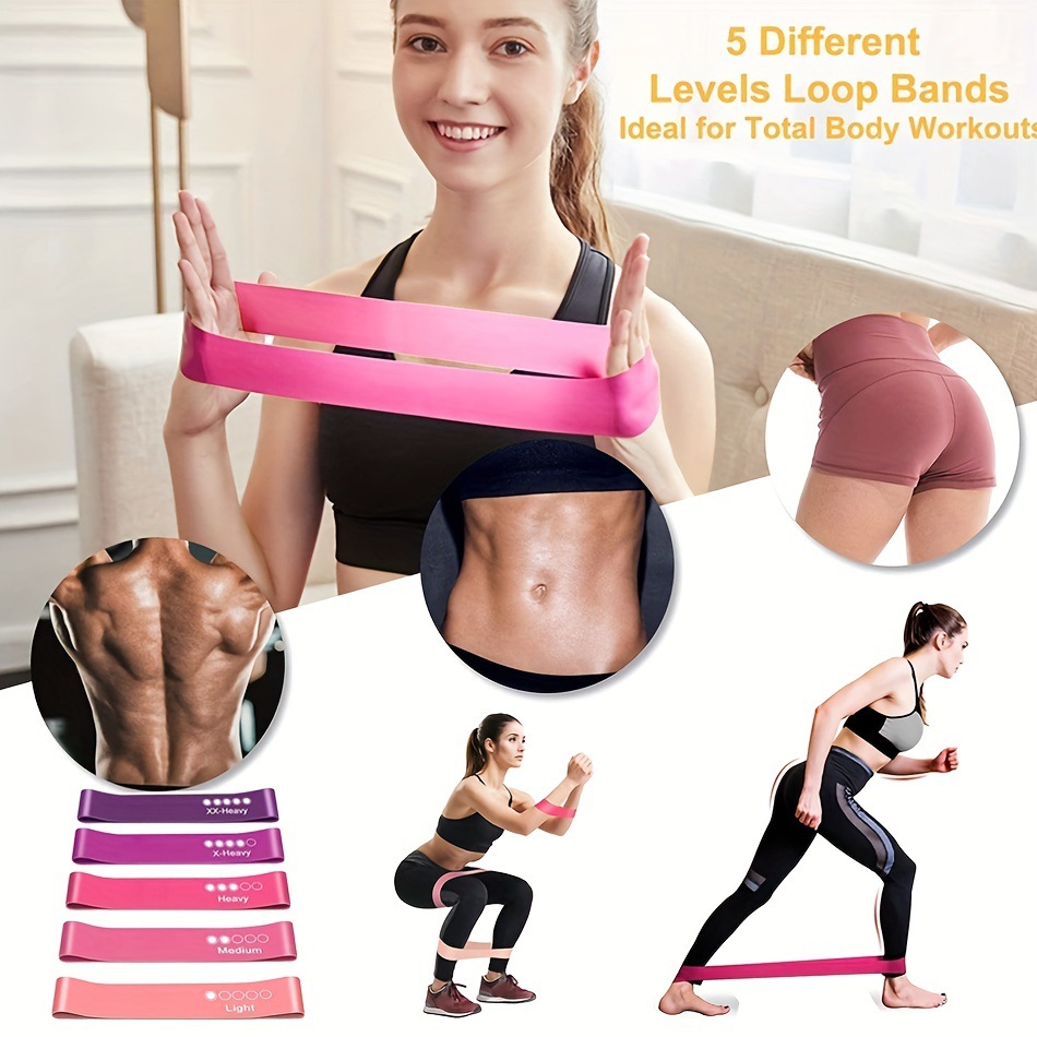 5-Piece Color Resistance Band  - Pilates Yoga Stretching ulasan dan harga