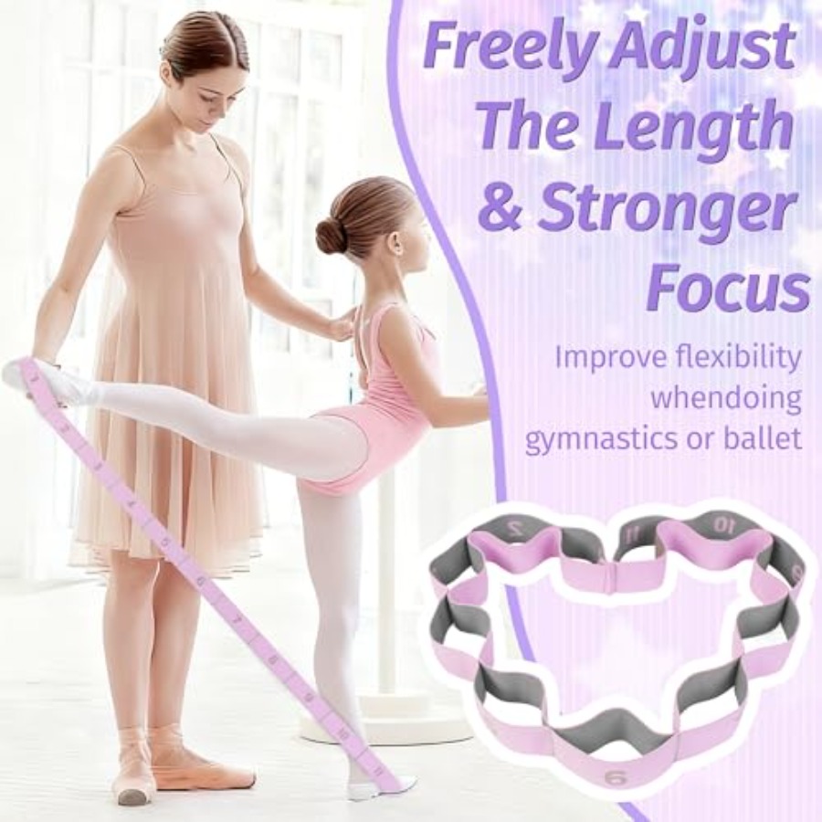 Stretching Strap with 11 Loops - Pilates Yoga Stretching ulasan dan harga