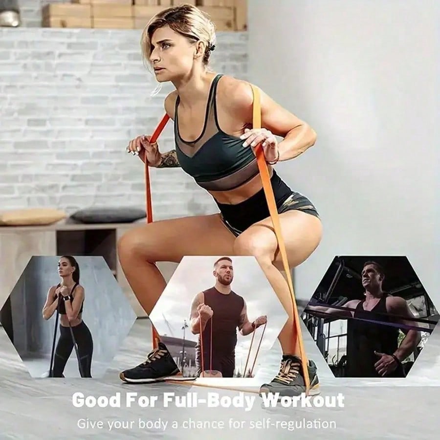 5pcs/Set Resistance Bands Kit, - Pilates Yoga Stretching ulasan dan harga
